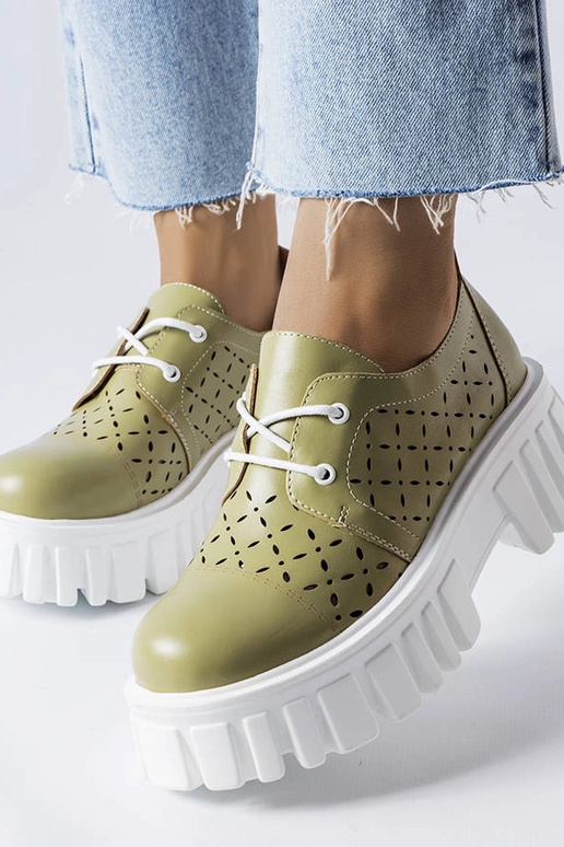 Zaļas ažūra kuplas Camus kurpes