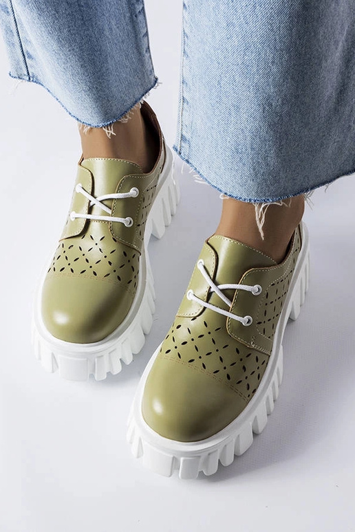 Zaļas ažūra kuplas Camus kurpes