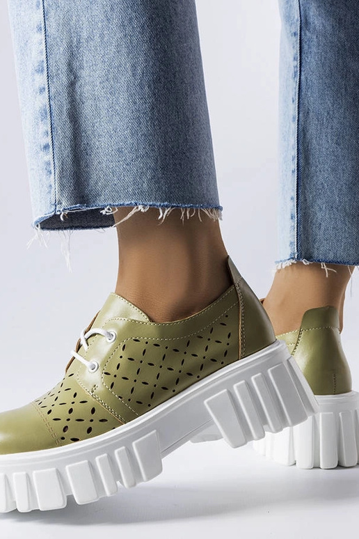 Zaļas ažūra kuplas Camus kurpes