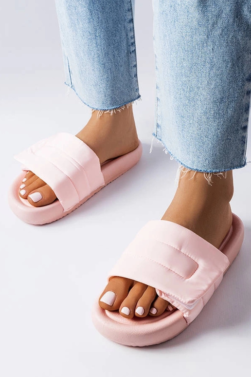 Aleron rozā velcro flip flops