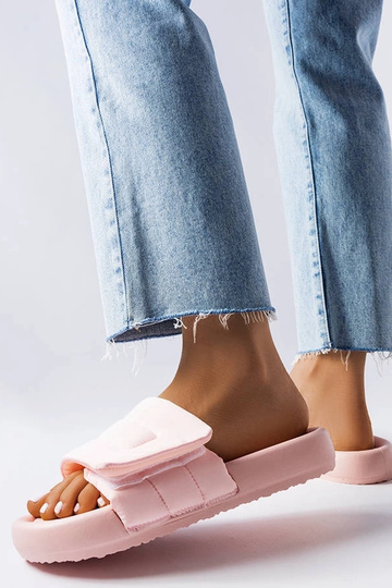 Aleron rozā velcro flip flops 2