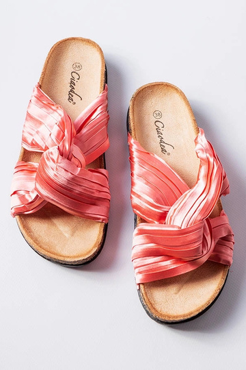 Rozā, ar Fresne materiālu dekorētas flip-flops 2