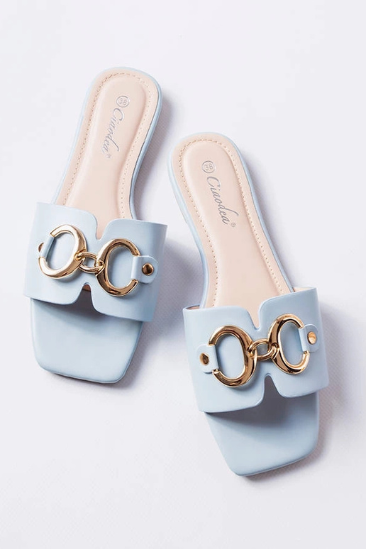 Zilās elegantās čības ar ķēdi, „Corbin"