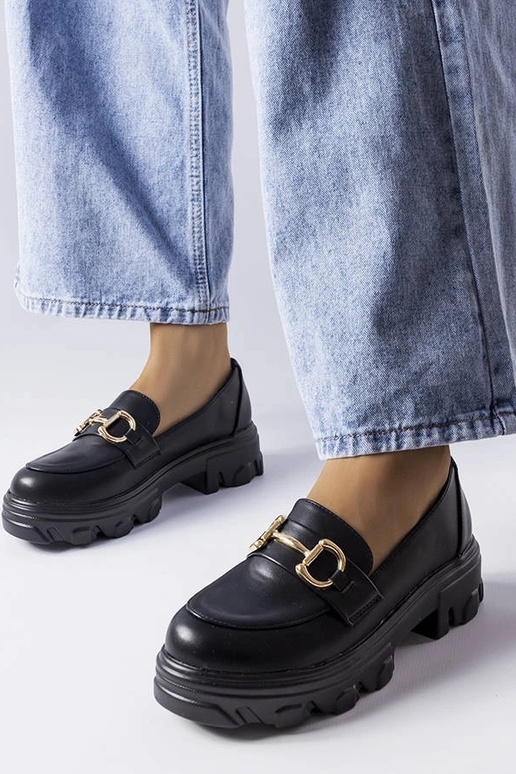 Melnas Mason sprādzes kurpes