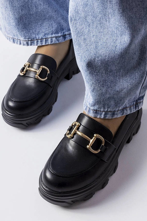 Melnas Mason sprādzes kurpes