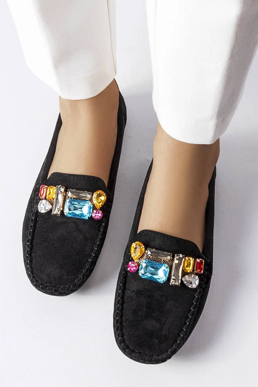 Melni mokasīni ar ādas pēdiņu,...