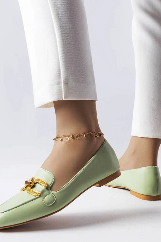 Zaļi mokasīni ar Ruso sprādzi