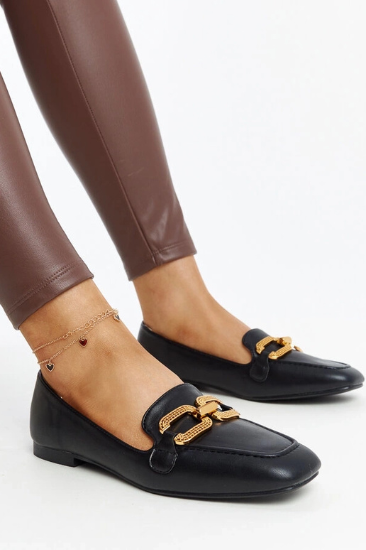 Melni mokasīni ar Ruso sprādzi