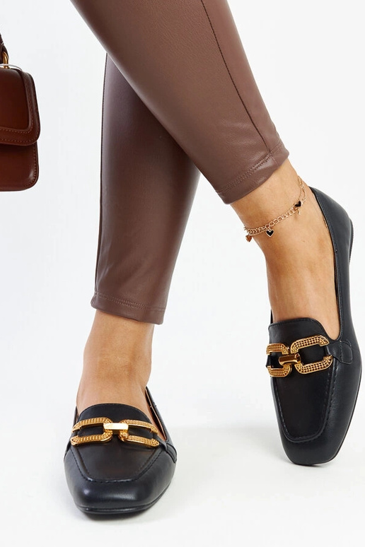 Melni mokasīni ar Ruso sprādzi