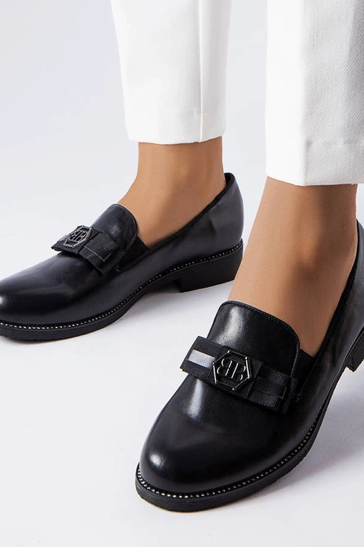 Tanguy melni dekoratīvi mokasīni