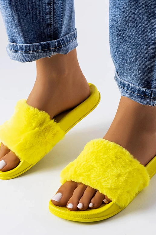 Raffaele dzeltenās kažokādas flip-flops