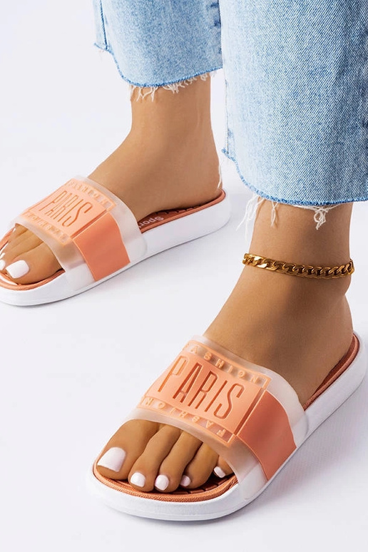 Bēšas krāsas gumijas čības Paris