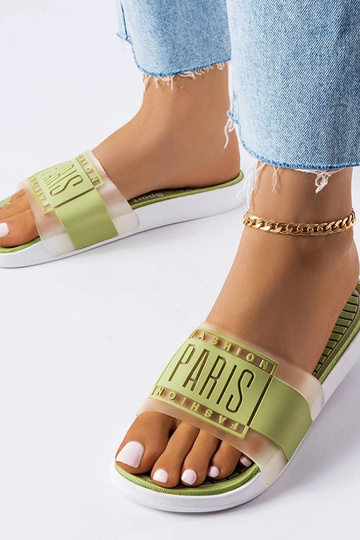 Zaļas gumijas Parīzes flip-flops