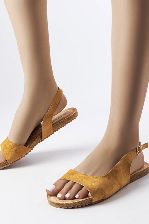 Brūnas Hebron plakanas sandales