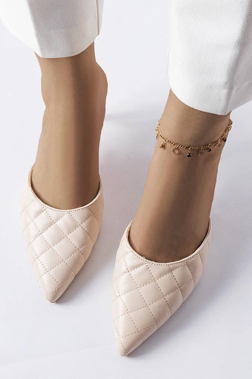 Bēši stepēti stiletto mūļi Lambert