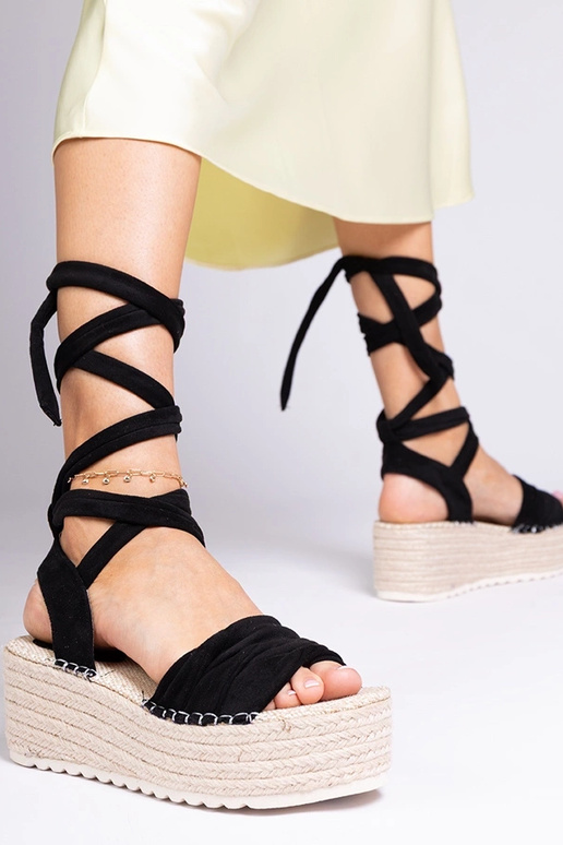 Black Loiseau platformas espadrilles