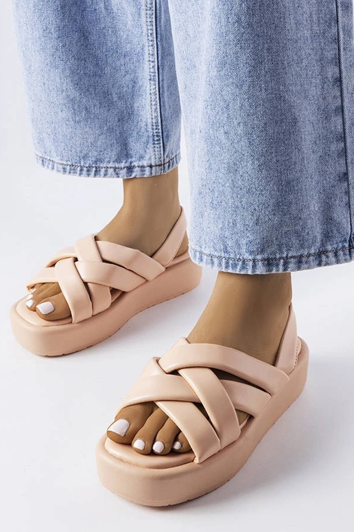 Rozā Horseshoe platformas sandales