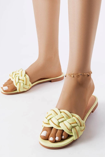 Zaļas elegantas Correra flip-flops