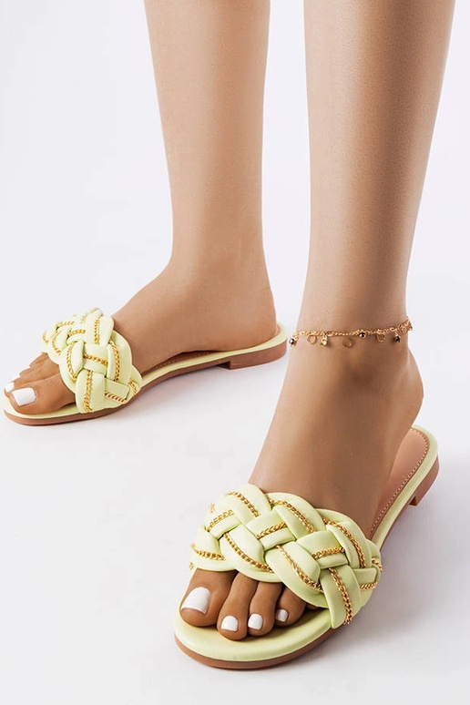 Zaļas elegantas Correra flip-flops