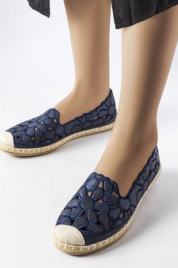 Tumši zilas ažūras espadrilles Lamarre
