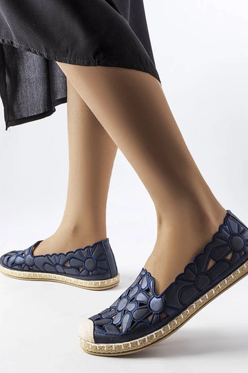Tumši zilas ažūras espadrilles Lamarre 2
