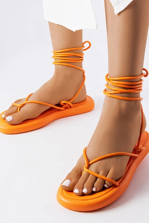 Laurence oranžas mežģīņu sandales