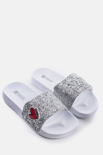 Boncoeur pelēkas mirdzošas bērnu flip-flops