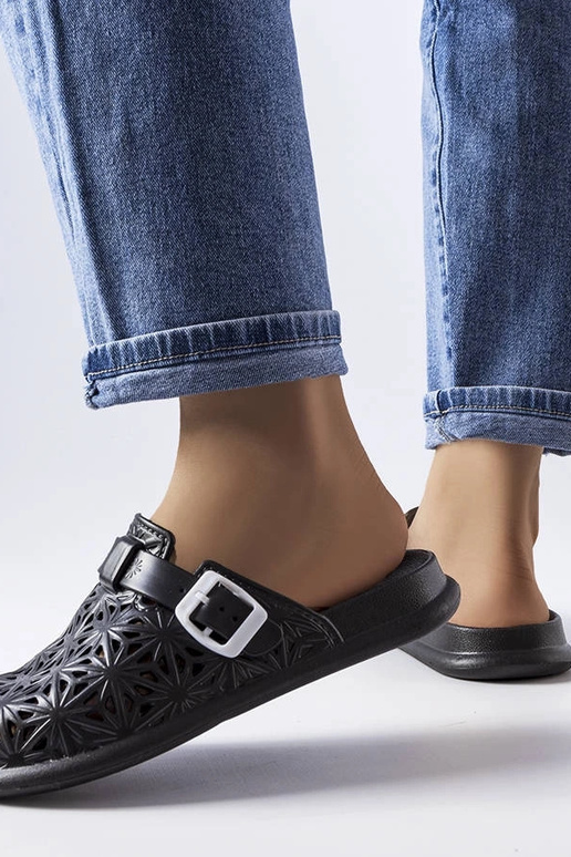 Melnas ažūra gumijas Peverell flip-flops