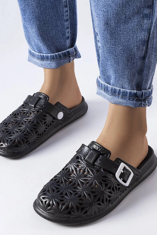 Melnas ažūra gumijas Peverell flip-flops