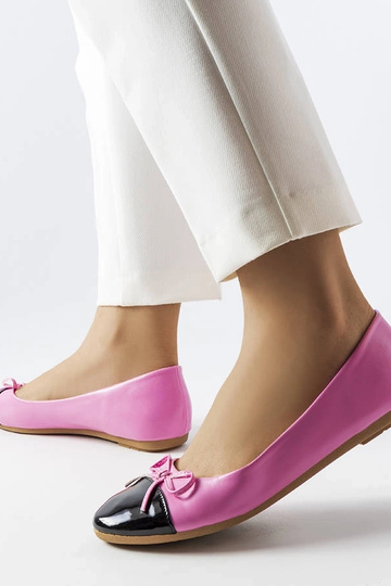 Despins Pink Patent Toe Balerinas 2