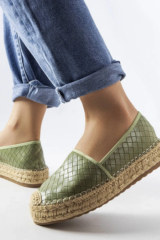 Zaļās Geoffrey reljefas espadrilas