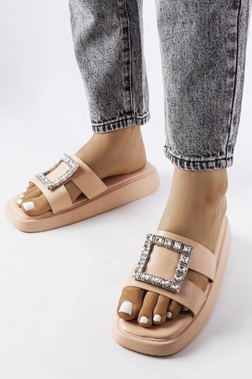 Bēšas flip-flops ar Fusberta cirkoniem 2