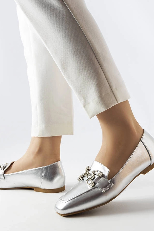 Sudraba mokasīni ar cirkoniem Marechal
