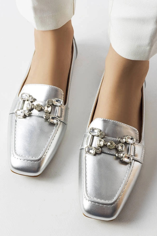 Sudraba mokasīni ar cirkoniem Marechal