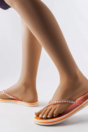Oranžas flip-flops ar cirkoniem Patrier 2