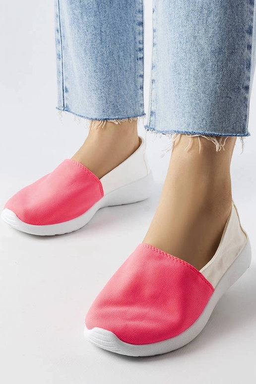 Baltas un rozā Winding slip-on kedas