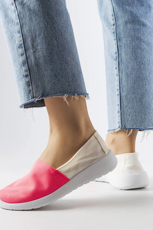 Baltas un rozā Winding slip-on kedas