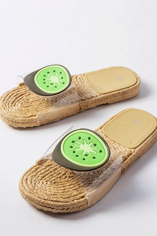Caurspīdīgas kivi flip flops Foddie