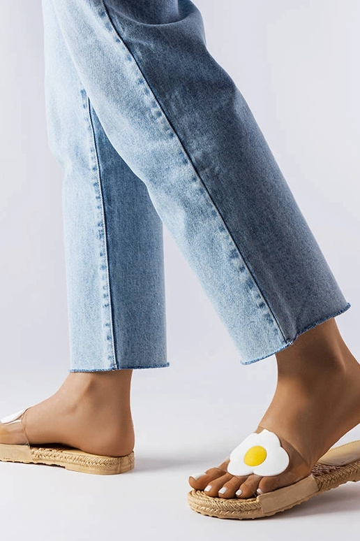 Caurspīdīgas Foddie ziedu flip flops