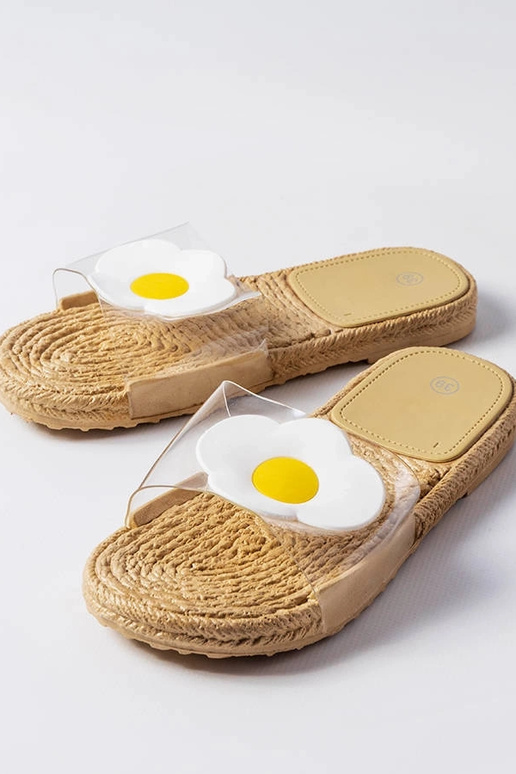 Caurspīdīgas Foddie ziedu flip flops