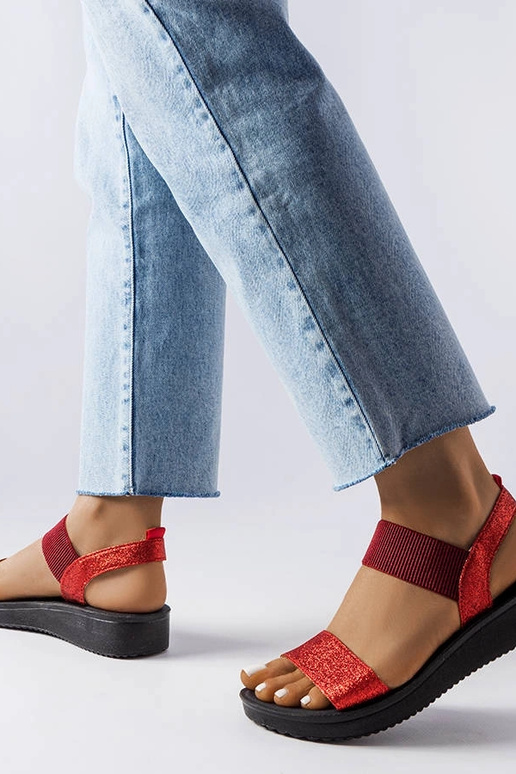 Amathousa Red Glitter sandales