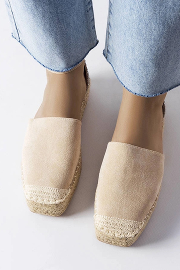 Bēšas espadrilas ar mirdzošu ieliktni Myasia 2
