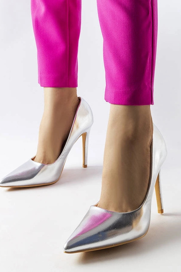 Cabell sudraba metāla papēži