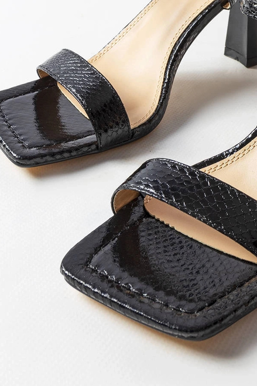 Melnas Amalia augstpapēžu sandales