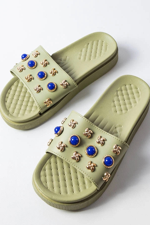 Montesarchio zaļi dekorētas flip-flops
