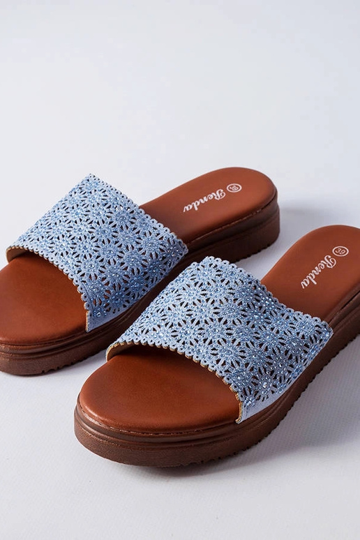 Zili ažūra slaidi ar cirkoniem Irvine