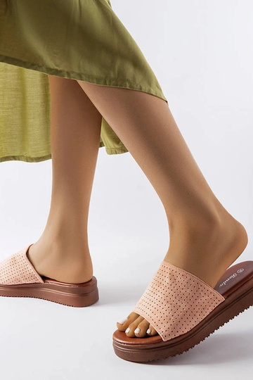 Rozā flip-flops ar ažūra augšdaļu Idabel