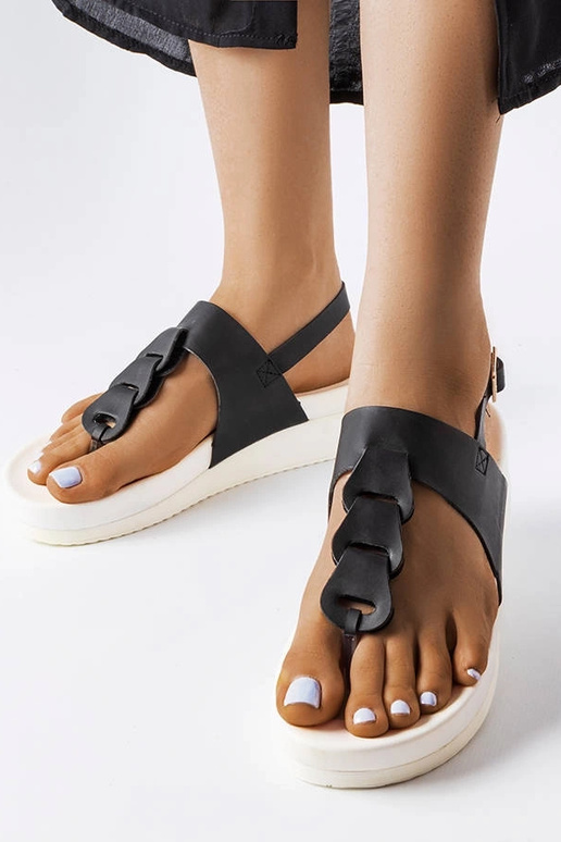 Melnas Castelletto ķīļveida sandales