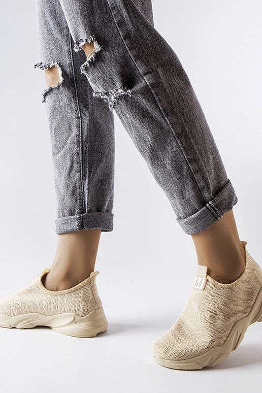 Bēša auduma sieviešu sporta apavi Aaron