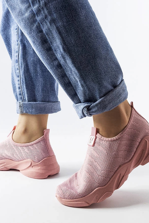 Rozā auduma sieviešu sporta apavi Aaron